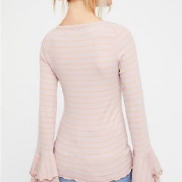 NWT Free People We The Good Find Ruffle Sleeve Top - Picture 5 of 7